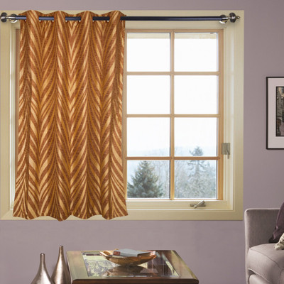 43% OFF on Kings Polyester Beige Abstract Tab Top Curtain
