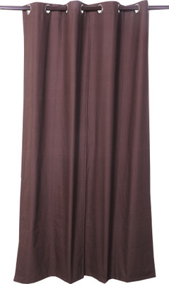 16% OFF on VHome Cotton Brown Solid Eyelet Curtain 16% OFF on VHome Cotton Brown Solid Eyelet Curtain