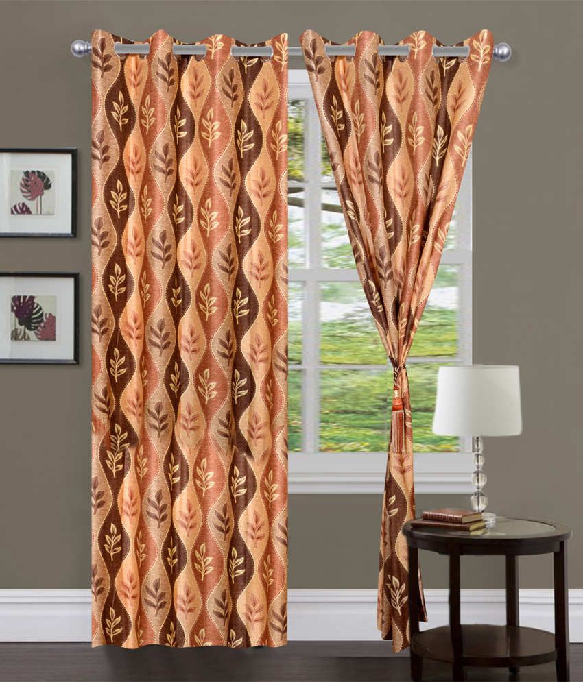 77% OFF on HomeZaara Polyester Multicolor Abstract Eyelet Curtain
