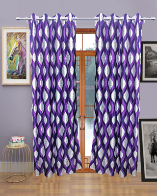 61% OFF on Sajawatt Polyester Purple Solid Eyelet Curtain