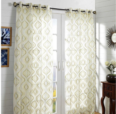 26% OFF on At Home Polycotton Multicolor Abstract Eyelet Curtain