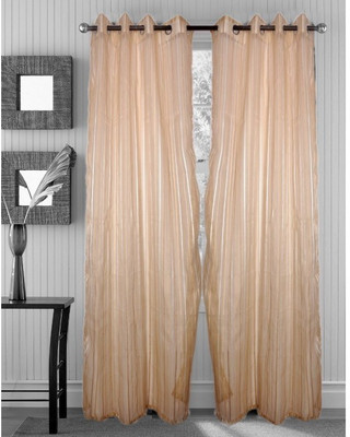 71% OFF on Handloomhub Polyester Cream Solid Eyelet Curtain