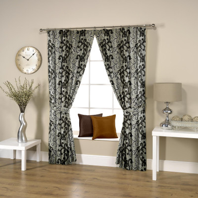 41% OFF on Threadmix Polyester Grey Floral Eyelet Curtain 41% OFF on Threadmix Polyester Grey Floral Eyelet Curtain