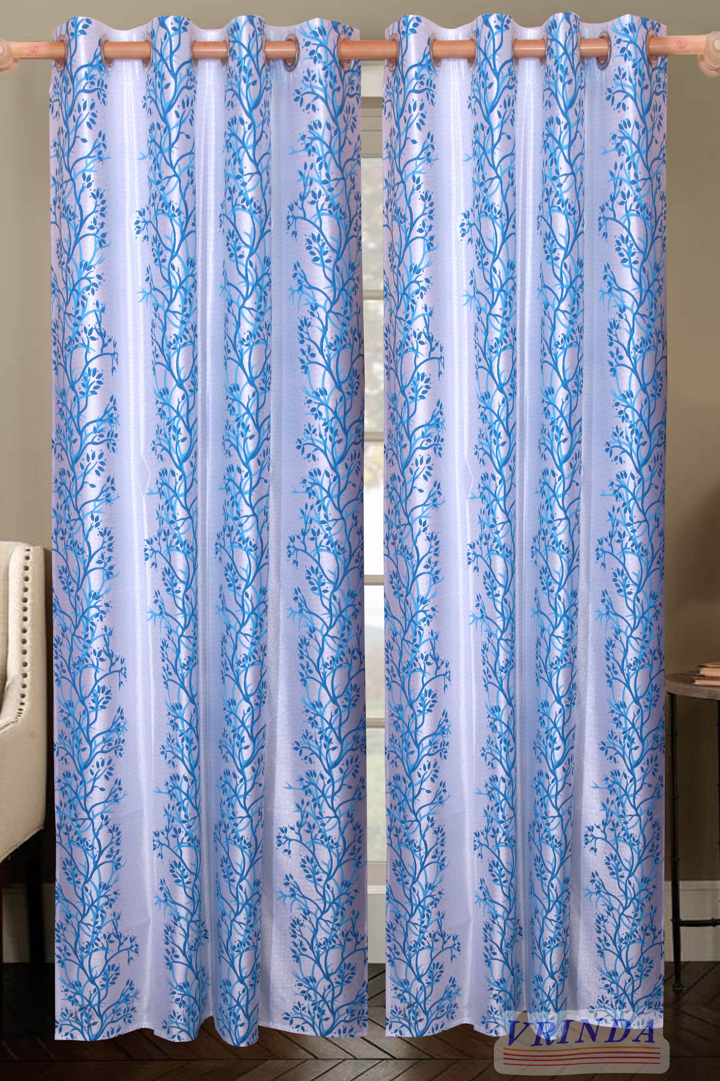 46% OFF on Vrinda Polycotton Multicolor Solid Eyelet Curtain
