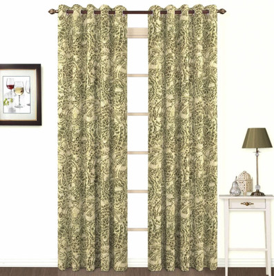 39% OFF on Skipper Polyester, Viscose, Blends Beige Paisley Eyelet Curtain