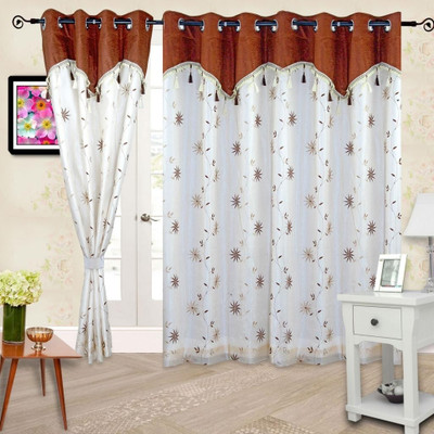 50% OFF on Cortina Polyester Brown Floral Eyelet Curtain 50% OFF on Cortina Polyester Brown Floral Eyelet Curtain