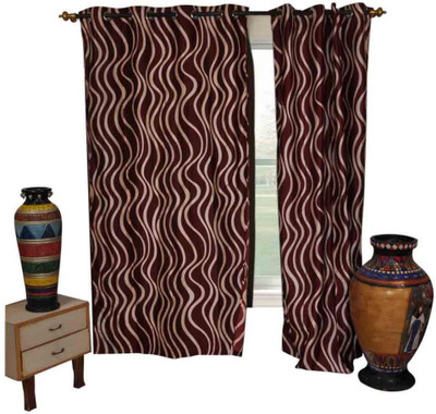 55% OFF on The Fancy Mart Polyester Multicolor Printed Eyelet Curtain