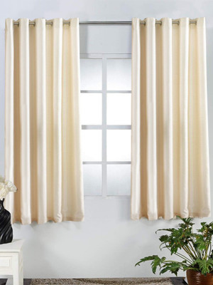 70% OFF on Homefab India Polyester White Solid Concealed Tab Top Curtain
