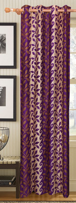 50% OFF on Vrinda Polyester Purple Printed Tab Top Curtain