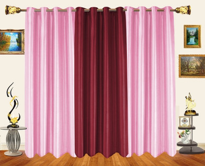 46% OFF on Decor Bazaar Polyester Pink Self Design Eyelet Curtain