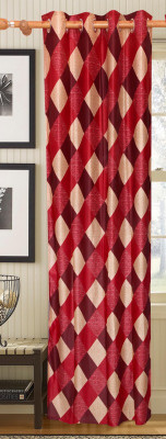 50% OFF on Vrinda Polyester Maroon Printed Tab Top Curtain
