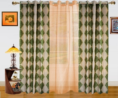 58% OFF on Dekor World Polyester Beige, Green Solid Eyelet Curtain 58% OFF on Dekor World Polyester Beige, Green Solid Eyelet Curtain