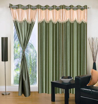9% OFF on Homesazz Polyester Green Solid Eyelet Curtain 9% OFF on Homesazz Polyester Green Solid Eyelet Curtain