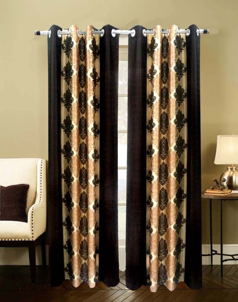 59% OFF on Homefab India Polyester Brown Floral Eyelet Curtain