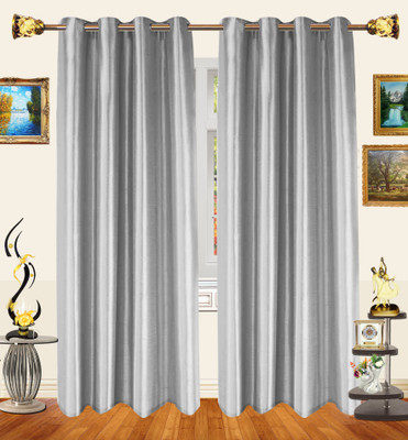 22% OFF on Decor Bazaar Polyester Gray Printed Eyelet Curtain