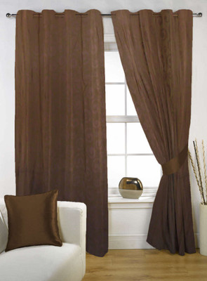 58% OFF on Kings Polycotton Brown Solid Eyelet Curtain 58% OFF on Kings Polycotton Brown Solid Eyelet Curtain