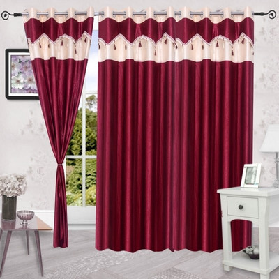 56% OFF on IWS Polyester Red Floral Eyelet Curtain 56% OFF on IWS Polyester Red Floral Eyelet Curtain