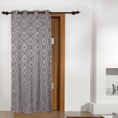 5% OFF on FloatingWalls Polyester Grey Abstract Eyelet Curtain 5% OFF on FloatingWalls Polyester Grey Abstract Eyelet Curtain