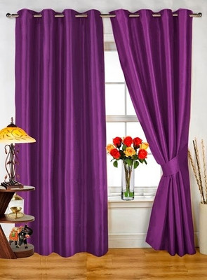 50% OFF on Dekor World Polyester Purple Printed Eyelet Curtain