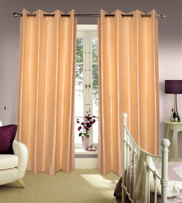 63% OFF on JBG Home Store Polyester Cream Self Design Eyelet Curtain