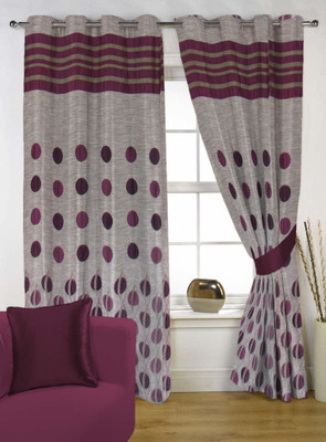41% OFF on Handloom Factory Polycotton Multicolor Abstract Eyelet Curtain