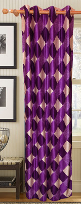50% OFF on Vrinda Polyester Purple Printed Tab Top Curtain