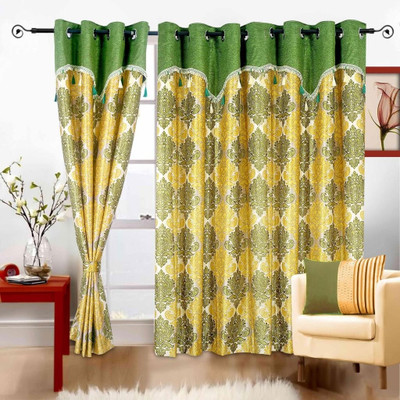 50% OFF on Cortina Polyester Green Solid Eyelet Curtain 50% OFF on Cortina Polyester Green Solid Eyelet Curtain