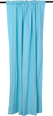 16% OFF on VHome Cotton Blue Solid Eyelet Curtain