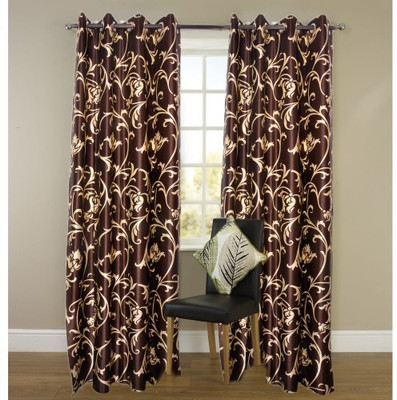 50% OFF on Madhav Product Polyester Brown Floral Eyelet Curtain 50% OFF on Madhav Product Polyester Brown Floral Eyelet Curtain
