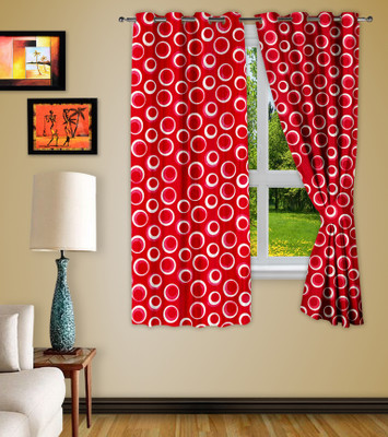 40% OFF on Story @ Home Polyester Maroon Printed Eyelet Curtain