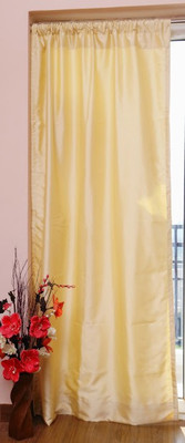 ZappyCart Polyester Cream Solid Eyelet Curtain