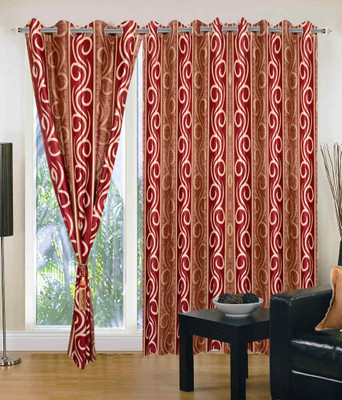66% OFF on HomeZaara Polyester Red Solid Eyelet Curtain 66% OFF on HomeZaara Polyester Red Solid Eyelet Curtain
