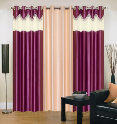 54% OFF on IWS Polyester Multicolor Fleur-de-lis Eyelet Curtain