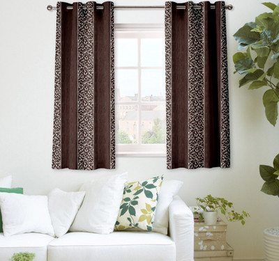 63% OFF on TT Brown Striped Eyelet Curtain 63% OFF on TT Brown Striped Eyelet Curtain