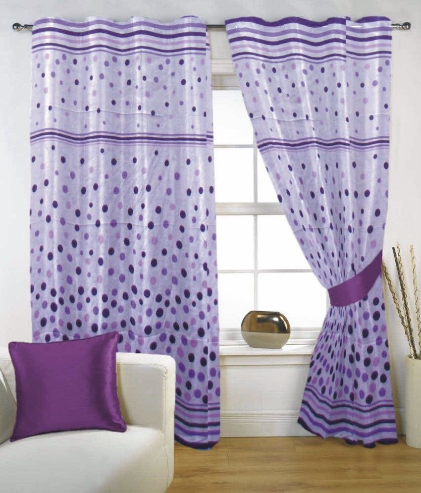 8% OFF on Fabutex Blends Purple Floral Eyelet Curtain
