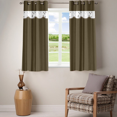 50% OFF on Fabutex Polyester Brown Printed Eyelet Curtain