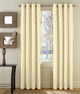 80% OFF on TT Polyester Beige Printed Eyelet Curtain