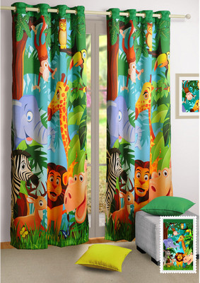 20% OFF on Swayam Silk Multicolor Striped Eyelet Curtain