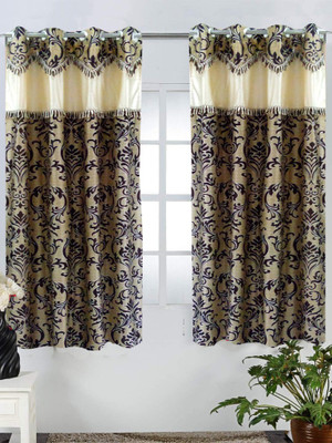 64% OFF on Homefab India Polyester Brown, Beige Abstract Eyelet Curtain