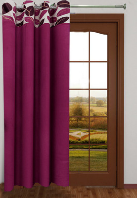 68% OFF on Homefab India Polyester Lavender Floral Eyelet Curtain