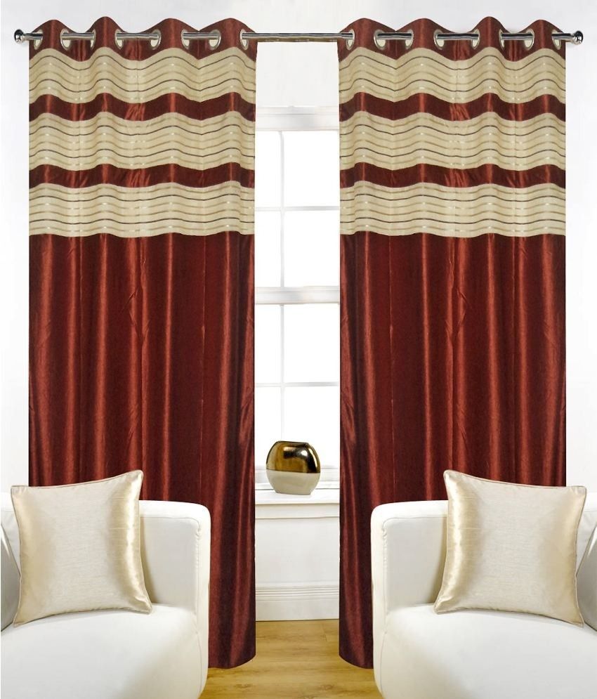 72% OFF on K-Star Polyester Maroon Printed Eyelet Curtain