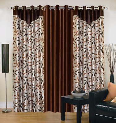66% OFF on IWS Polyester Multicolor Solid Eyelet Curtain