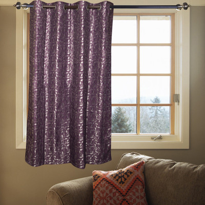 56% OFF on Kings Polycotton Purple Chevron Eyelet Curtain