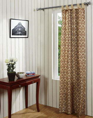 4% OFF on @HOME Polyester, Dupion Multicolor Door Curtain 228.6 cm in Height