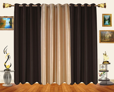 50% OFF on Decor Bazaar Polyester Brown Solid Eyelet Curtain