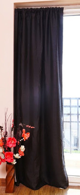 ZappyCart Polyester Black Solid Eyelet Curtain