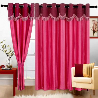 57% OFF on Cortina Polyester Pink Damask Eyelet Curtain 57% OFF on Cortina Polyester Pink Damask Eyelet Curtain