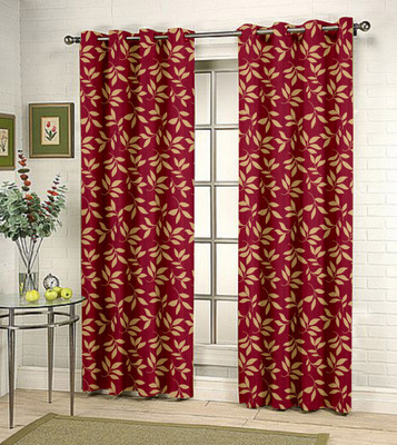 37% OFF on Fabutex Maroon Damask Eyelet Curtain