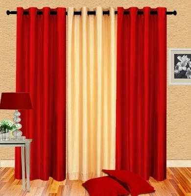 63% OFF on Cortina Polyester Red Solid Eyelet Curtain 63% OFF on Cortina Polyester Red Solid Eyelet Curtain