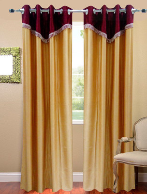 69% OFF on Homefab India Polyester Beige Damask Eyelet Curtain